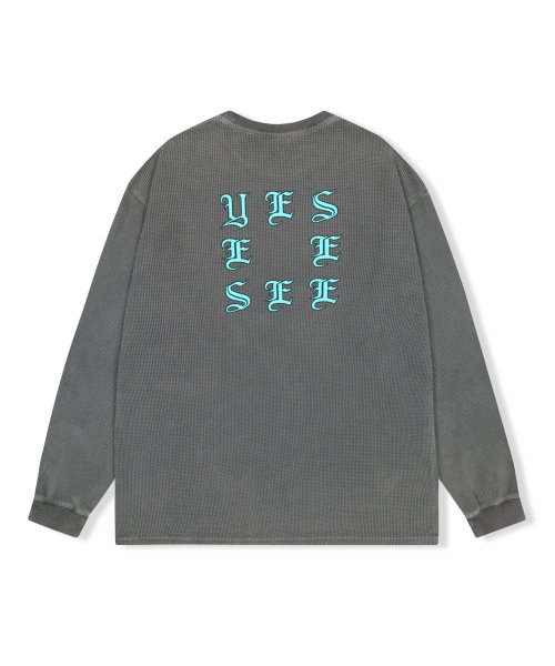 [YESEYESEE]★Y.E.S Washed Waffle L/S 예스아이씨(YESEYESEE) Y.E.S Washed Waffle L/S Charcoal