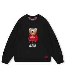 Parody Bear Knit Sweater Black