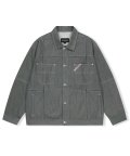 Paneled Denim Jacket Silver