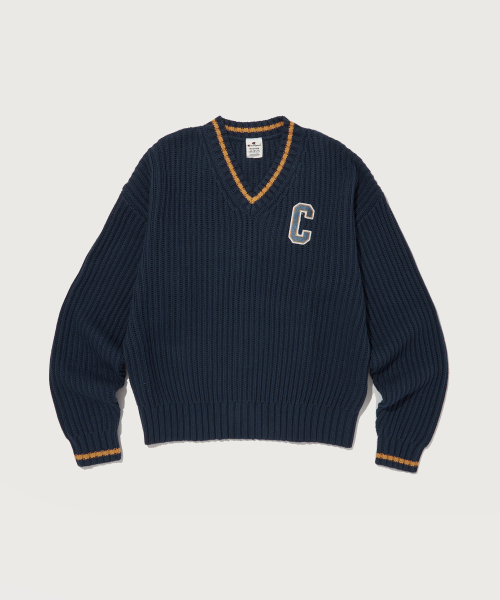 Свитер с V-образным вырезом Normal Navy (можно стирать)