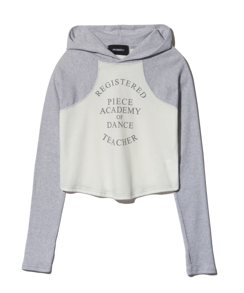 SLEEVELESS STRIPE LIGHT HOODIE (IVORY)