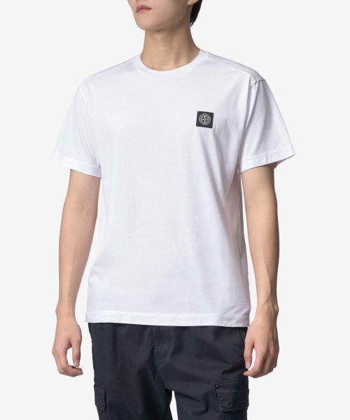남성 로고 패치 반소매 티셔츠 - 화이트 / 791524113A0001