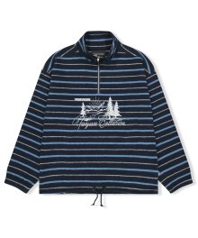 Y.E.S Stripe Half Zip Navy