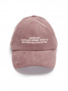 CORDUROY LETTERING BALL CAP IN INDIAN PINK