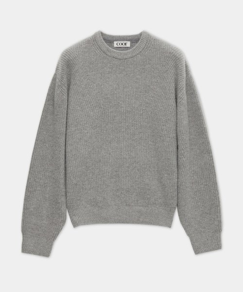 MUSINSA | COOR Cash Pop Tweed Crew Neck Knit (Light Gray)