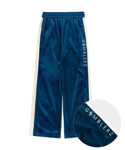 Широкие велюровые брюки AKIII CLASSIC X GAMBLERZ CREW Navy