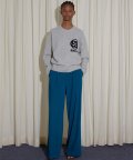 PINTUCK WIDE PANTS - BLUEGREEN