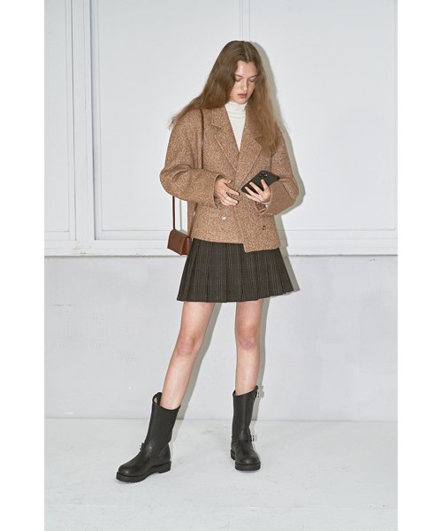 ★Dunst★ VOLUME TWEED JACKET BROWN_UDJA3C206W2 Classic Brown Tweed Jacket by DUNST | Rent the Runway