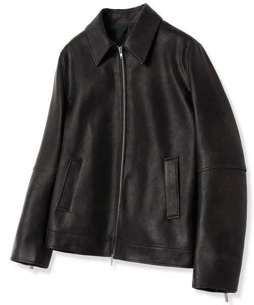 Кожаная куртка с винтажной варкой BLACK