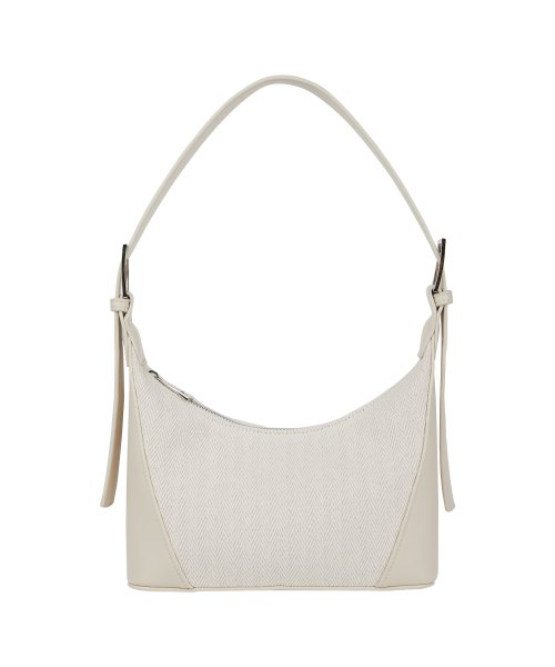 HERRINGBONE SHOULDER COMBI-BAG [IVORY]