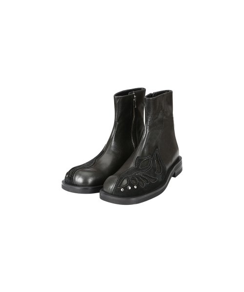 LEUCHEARS SQUARE TOE CHELSEA BOOTS aaa346m(BLACK)