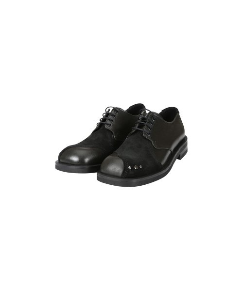 LEUCHARS SQUARE TOE DERBY SHOES aaa345m(BLACK)