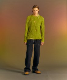 올렌 데미지 크루넥 스웨터 atb1017m(GREEN)