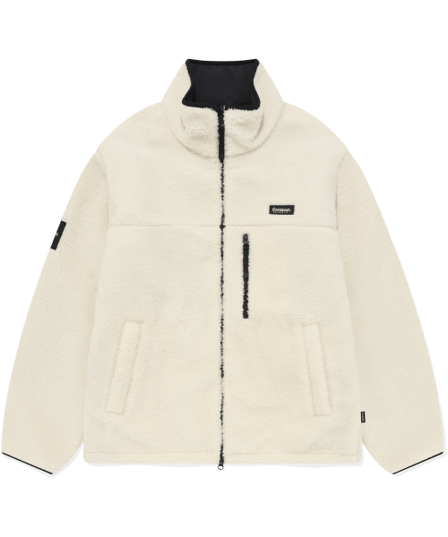 MUSINSA | COVERNAT Reversible Comfyboa Zip Up Jacket Ivory