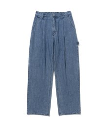 one tuck easy denim pants blue washed