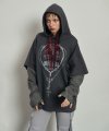 Necklace Layered Hoodie Charcoal