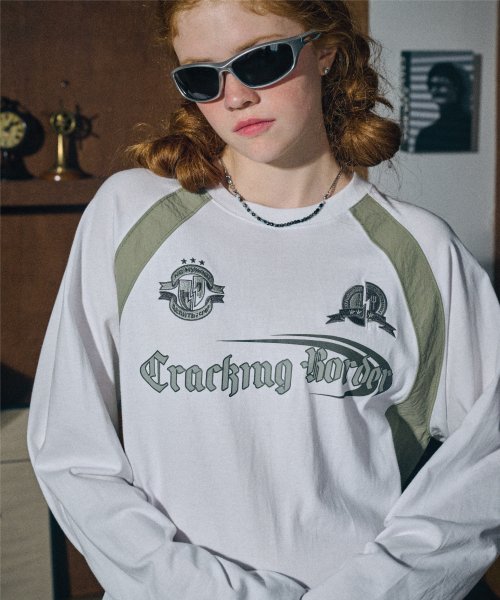 Лонгслив реглан Cracking, White
