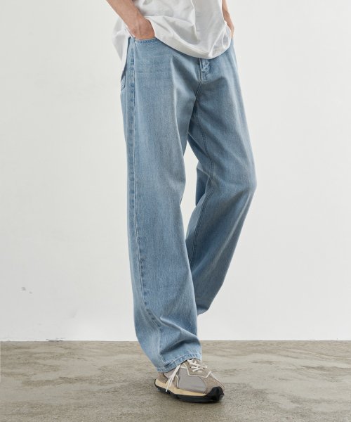 MUSINSA | DRAWFIT Usual Semi-Wide Denim Pants [L.BLUE]