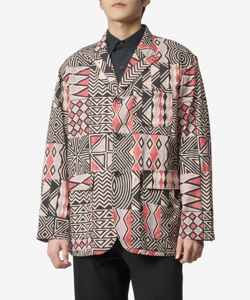 MUSINSA公式 | ENGINEERED GARMENTS Reuters Batik African Print Jacket - Black:  Pink / MP156YF005