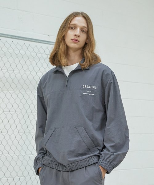 Мужской тканый анорак на молнии (DK-GREY) (HZ8LT03-36)