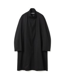 wool blend high neck coat black