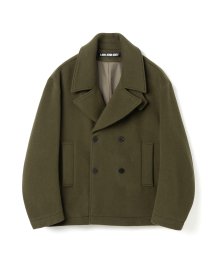 button up collar pea coat olive