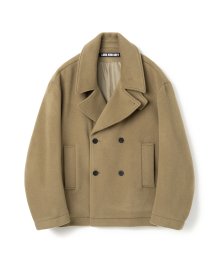 button up collar pea coat khaki