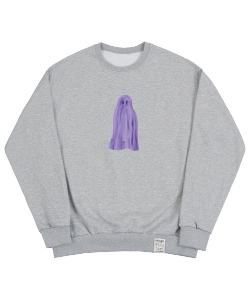 Унисекс Ghost Center свитшот Grey/Purple Logo