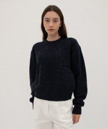 Pullover Round Wool Knit - Navy