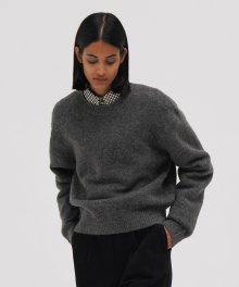 Pullover Round Wool Knit - Charcoal
