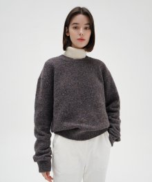 Pullover Round Wool Knit - Multi brown