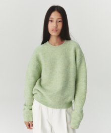 Pullover Round Wool Knit - Creamy Melon