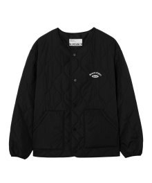 시그니처 로고 퀼팅 재킷 - 블랙