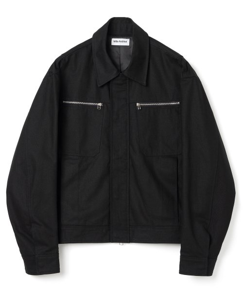 MUSINSA | MILLO Covering Trucker Jacket [Black]