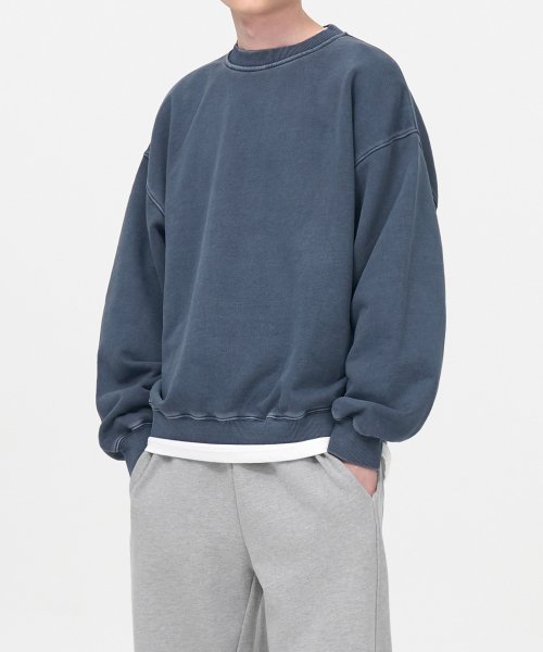 MUSINSA | TOFFEE Pigment Overfit Sweatshirt (STONE BLUE)