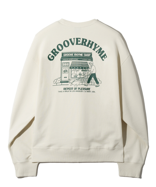 그루브라임(GROOVE RHYME) SHOP STROLL SWEATSHIRT (IVORY) [LRSFCTM736M] - 사이즈 ...
