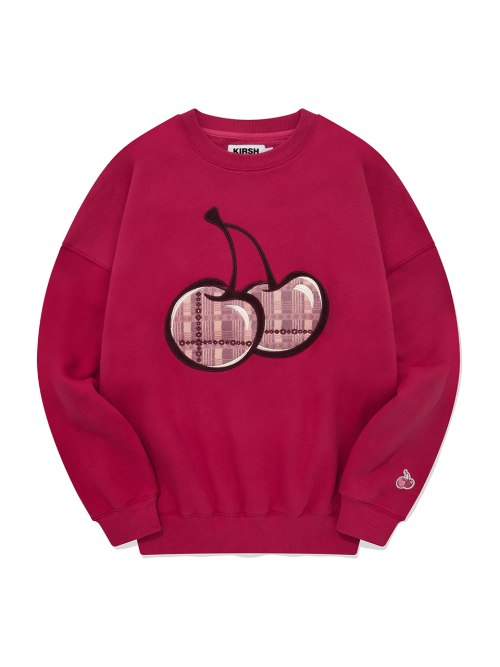 MUSINSA KIRSH Big cherry brushed sweatshirt light burgundy