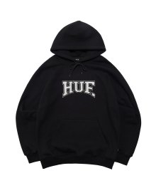 SOLID ARCH LOGO PULLOVER HOODIE [BLACK]
