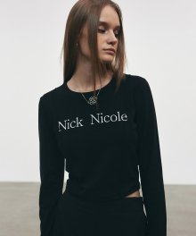 NICOLE PINTUCK LS CROP TOP_BLACK