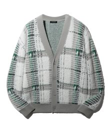 CHECK PATTERN KNIT CARDIGAN (GREY) [LRSFCGK715M]