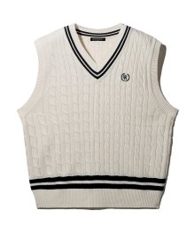 V NECK KNIT VEST (OFF WHITE) [LRSFCVK705M]