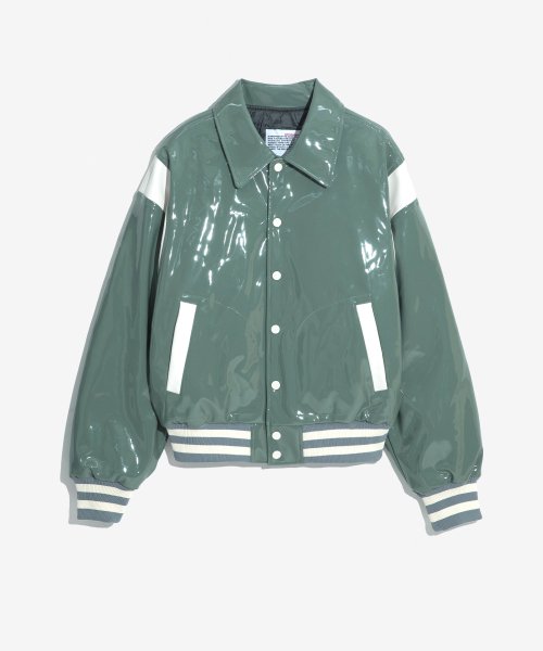 PATENT STADIUM JACKET (SAGE)