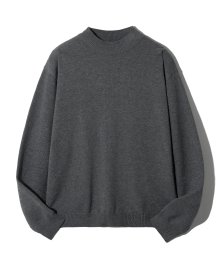 MOCKNECK RECYCLE POLY KNIT (CHARCOAL GREY) [LRSFCTK708M]