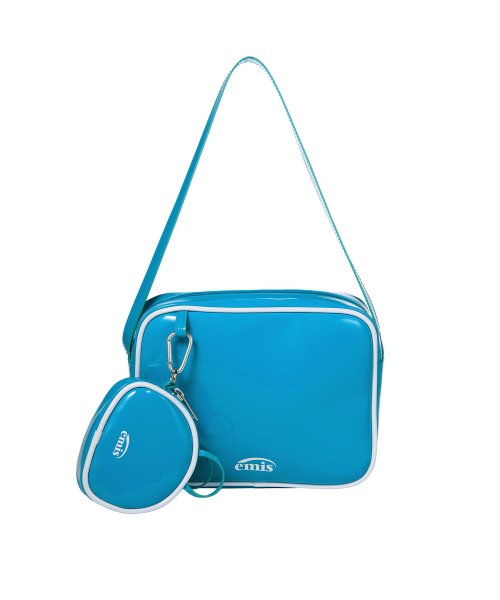 購入者 【EMIS】ENAMEL SHOULDER BAG WITH COIN PURSE SET-LIGHT BLUE