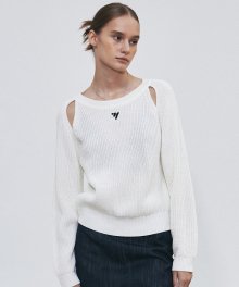 NNC RIBBED CUT OUT KNIT_CREAM
