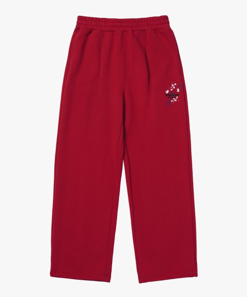 ESSENTIAL PAINTED WIDE PANTS-RED