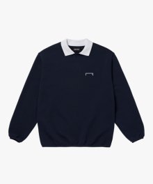 ESSENTIAL COLLARED SWEAT-NAVY