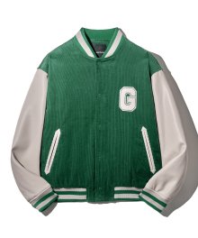 CORDUROY VARSITY JACKET (GREEN) [LRSFCUA712M]