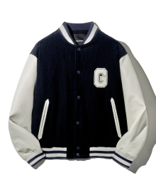 CORDUROY VARSITY JACKET (NAVY) [LRSFCUA712M]