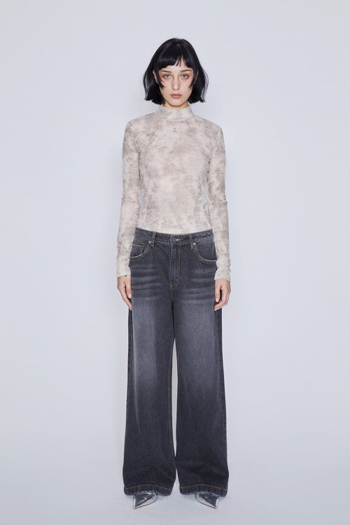 DENIM WIDE PANTS (BLACK)